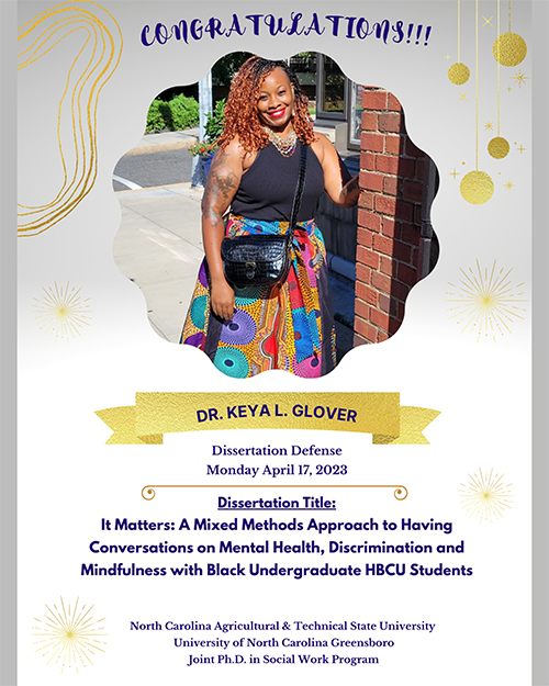 Dr. Keya L. Glover Successfully Defends Her Dissertation