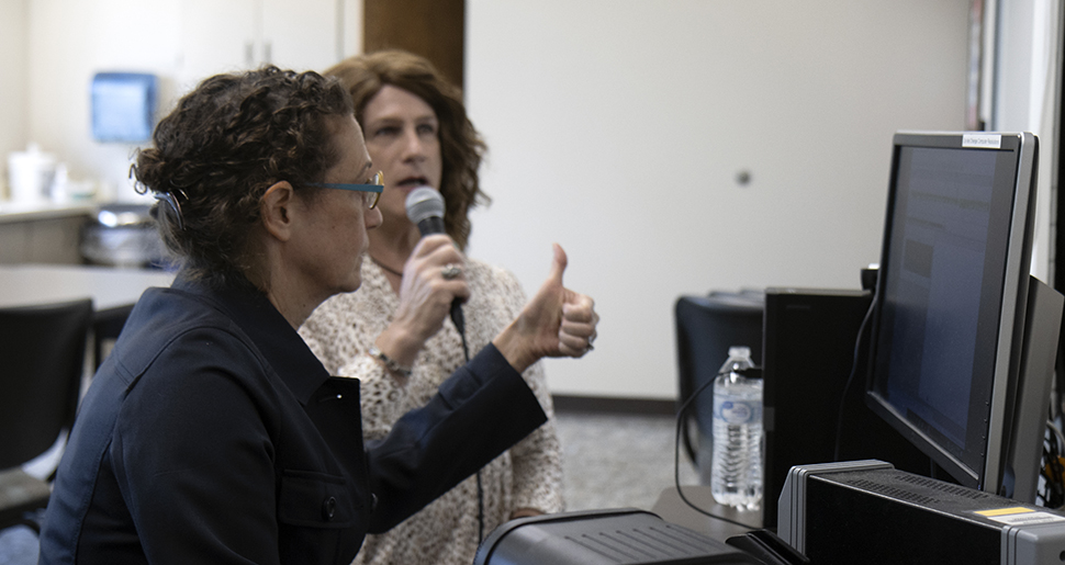 Sena Crutchley, CSD AP Associate Professor, and Vicki Knight