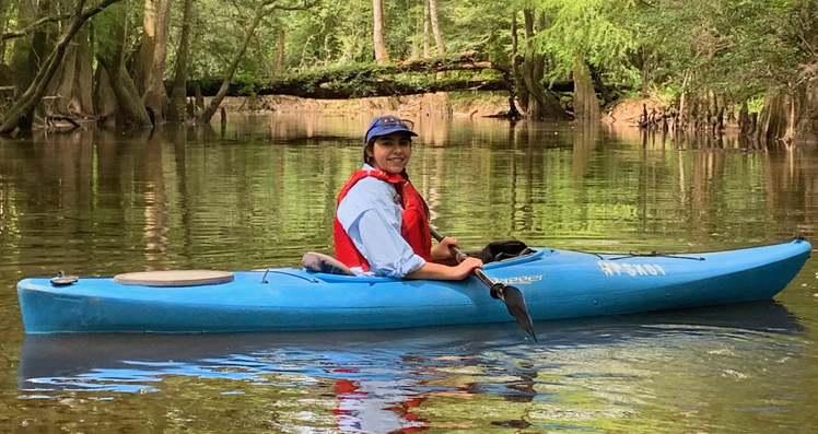 Tatiana Mihaita kayaking.